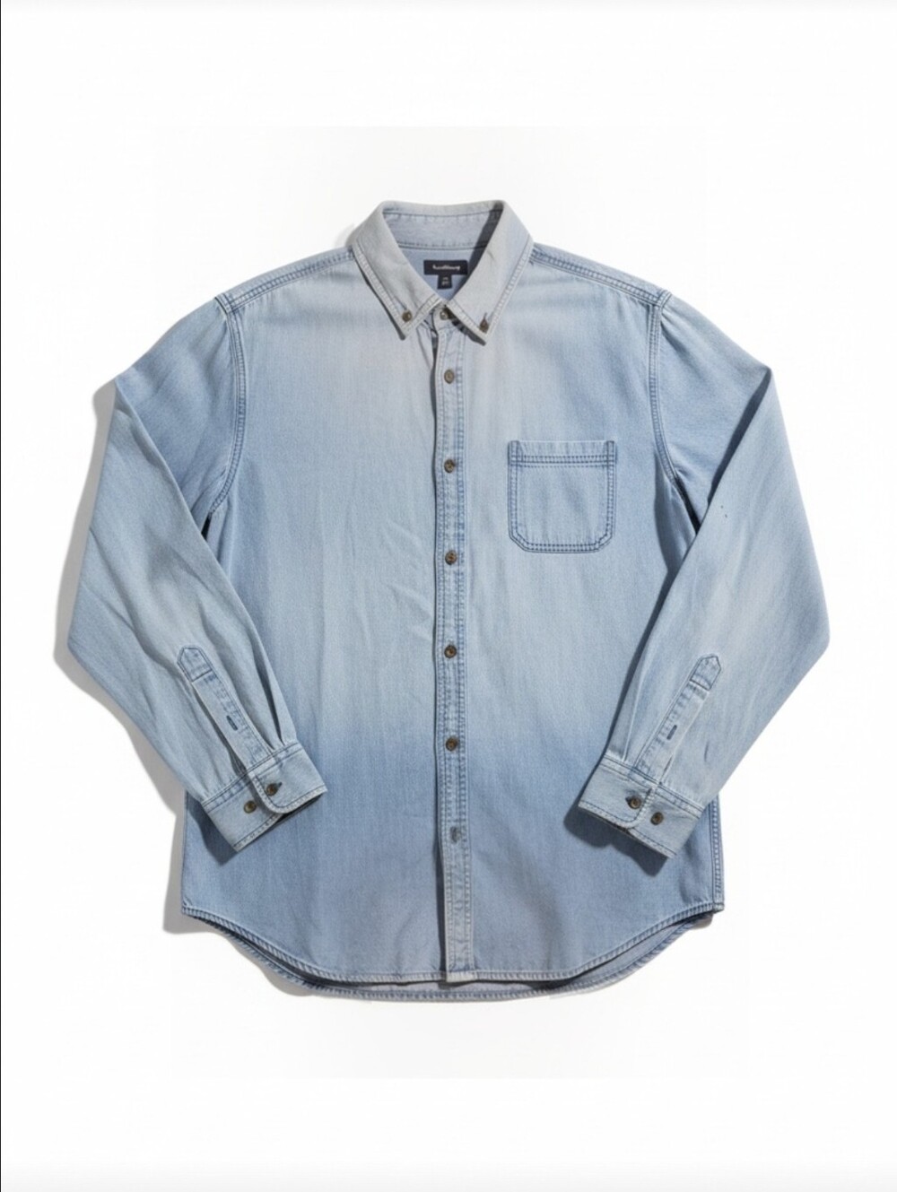 Croft & Barrow Mens XL Light Wash Blue Denim Button Down Long Sleeve Shirt